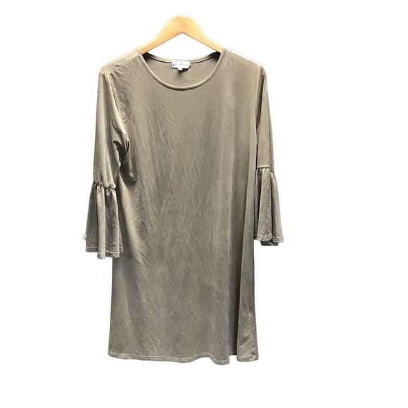 Simply Southern Balloon Sleeve Super Soft Tan Dress Size Large (L) - Picture 1 of 5